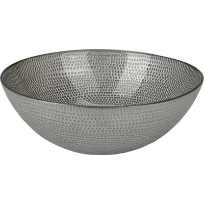 Miska szklana 15 cm srebrna