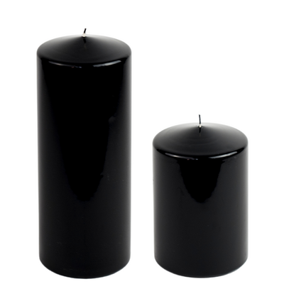 Świeca klasyczna lakier czarna 10 x 25 cm