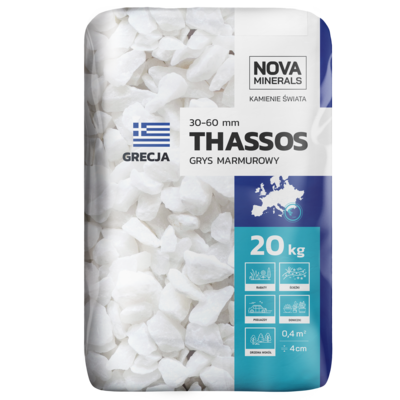 Grys biały THASSOS 30-60 mm 20 kg