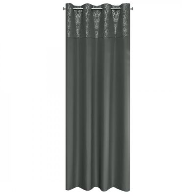 Zasłona DAFNE 140 x 250 cm przelotki ciemnoszary