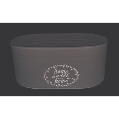 Osłonka sweet home owalna metalowa biała 10 x 15 cm