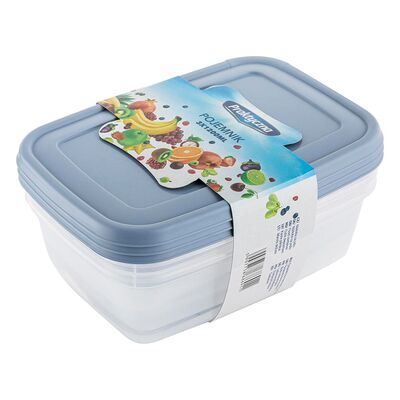 Pojemnik do żywności prostokątny niebieski 3 sztuki 1,2 l