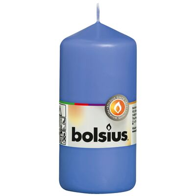 Świeca pieńkowa 12 x 5,8 cm chabrowy niebieski BOLSIUS