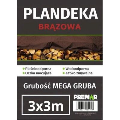 Plandeka 3 x 3 m brązowa