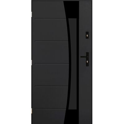 Drzwi zewnętrzne WEZUWIUSZ antracyt 90 lewe