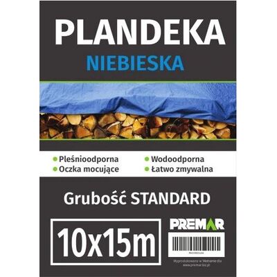 Plandeka 10 x 15 m niebieska PL