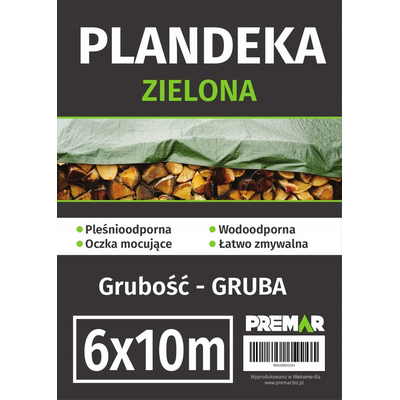 Plandeka 6 x 10 m gruba zielona