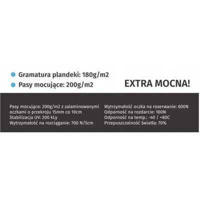 Plandeka R-mleczne wzmocnione 2,7 x 10 m