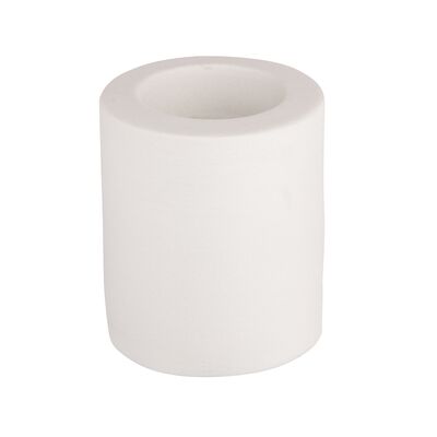 Świecznik ceramiczny 6,5 x 6,5 x 8 cm popielaty