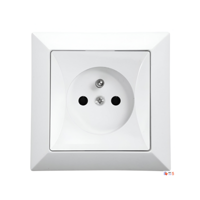 Gniazdo pojedyncze 2p+Z białe POLA