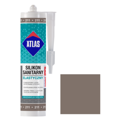 Atlas Silikon sanitarny elastyczny 211 cementowy 280 ml