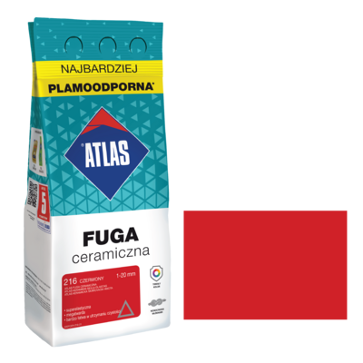 ATLAS Fuga ceramiczna 216 czerwony alubag 2 kg