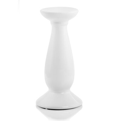 Świecznik postument 25 cm biały