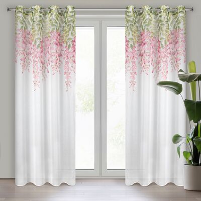 Firana na przelotkach JULIETA 140 x 250 cm różowy
