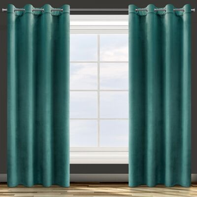 Zasłona na przelotkach ROSA 140 x 250 cm butelkowy zielony