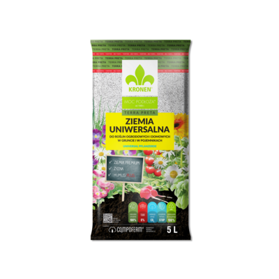 Ziemia uniwersalna bez torfu 5 l TERRA PRETA KRONEN