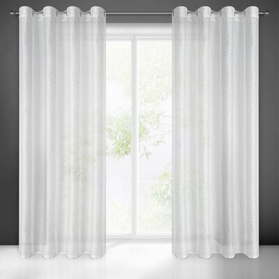 Firana gotowa na przelotkach SIBEL 250 x 140 cm biały