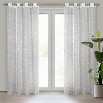 Firana gotowa na przelotkach REVA 250 x 140 cm szampański