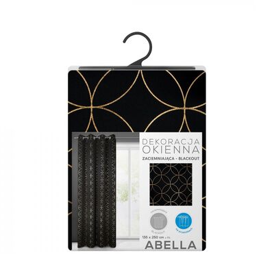 Zasłona na przelotkach ABELLA 135 x 250 cm czarny