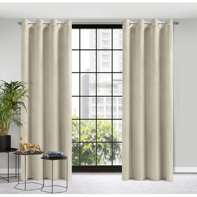 Zasłona gotowa na przelotkach ROSA 250 x 140 cm beżowy
