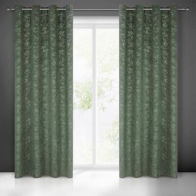 Zasłona gotowa na przelotkach OCTIVIA 250 x 140 cm ciemnomiętowy