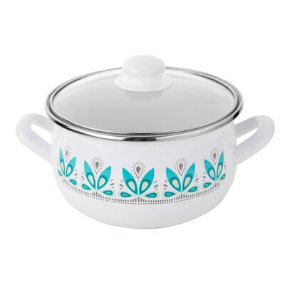 Garnek emaliowany pyza CAMELLIA pokrywka 22 cm 5,3 l