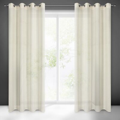 Zasłona gotowa na przelotkach LIDIA 250 x 140 cm kremowy