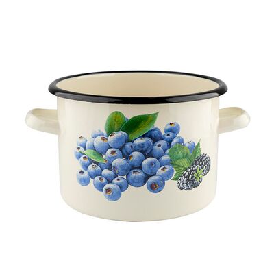 Garnek emaliowany prosty BORÓWKA 18 cm 3,2 l UA