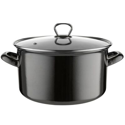 Garnek emaliowany prosty METALICO pokrywka 24 cm 5,6 l