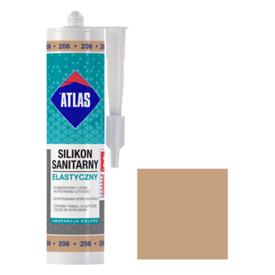 Atlas Silikon sanitarny elastyczny 206 cappuccino 280 ml
