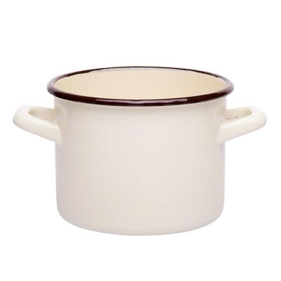 Garnek emaliowany prosty gładki kremowy 18 cm 3,55 l RO