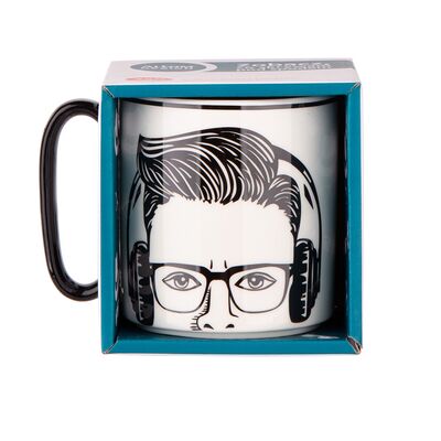 Kubek prosty z czarnym uchem Hipster 350 ml