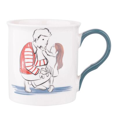 Kubek prosty z niebieskim uchem 250 ml