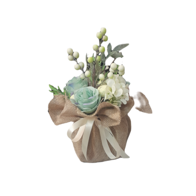 Kompozycja wiosenna w jucie mix kolorów KWJ001