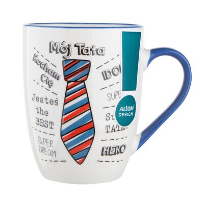 Kubek baryłka z niebieskim uchem 300 ml mój tata