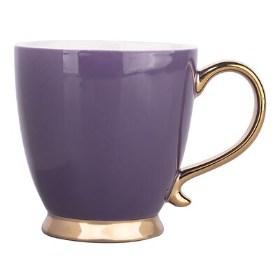 Filiżanka na stopce ze złotym uchem Exotic 400 ml fioletowa