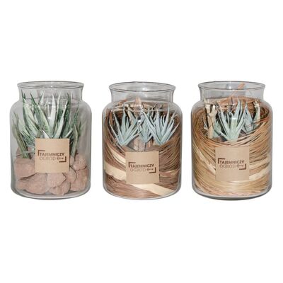 Kompozycja naturalna las w szkle 16 cm