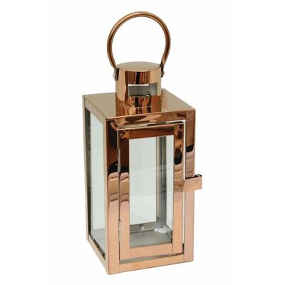 Latarnia Barcelona na świece mała S miedź 23 x 10 cm