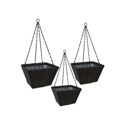 Komplet 3 doniczek zawieszanych daj-ogr czarne