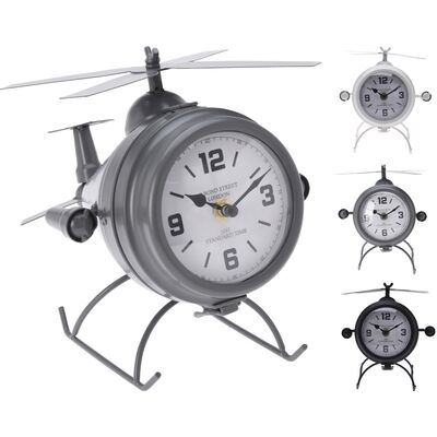 zegar stolowy helikopter metal 23 x 22 cm