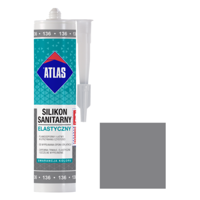Atlas Silikon sanitarny elastyczny 136 srebrny 280 ml