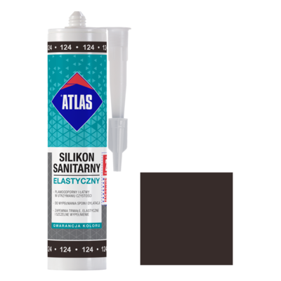 Atlas Silikon sanitarny elastyczny 124 ciemne wenge 280 ml