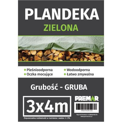 Plandeka 3 x 4 m gruba zielona