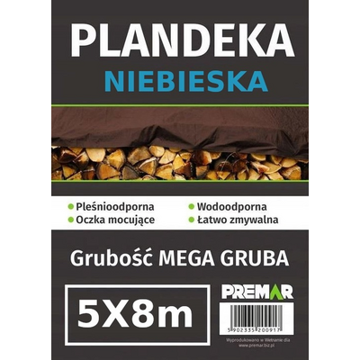 Plandeka 5 x 8 m niebieska PL