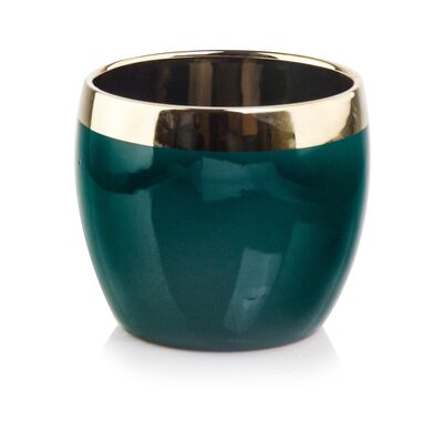 Osłonka ceramiczna kula gold green 15 cm