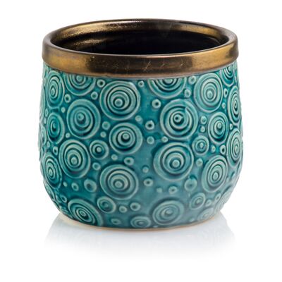 Osłonka ceramiczna turkus gold 16 cm