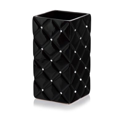 Osłonka ceramiczna wazon glamour czarny 26 cm