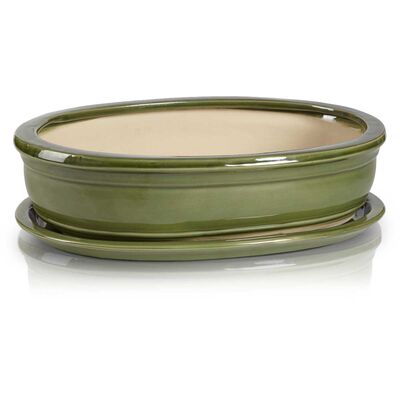 Donica Bonzai z podstawkiem 19 x 13 cm zielony