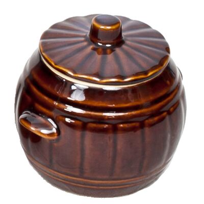 Beczka mała 1 l z pokrywą brązowa