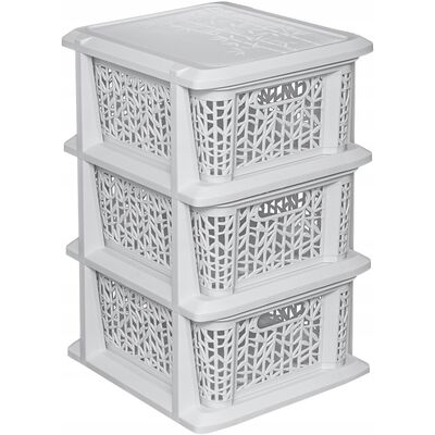 Regał z 3 koszykami BQ-1763 biały antyczny